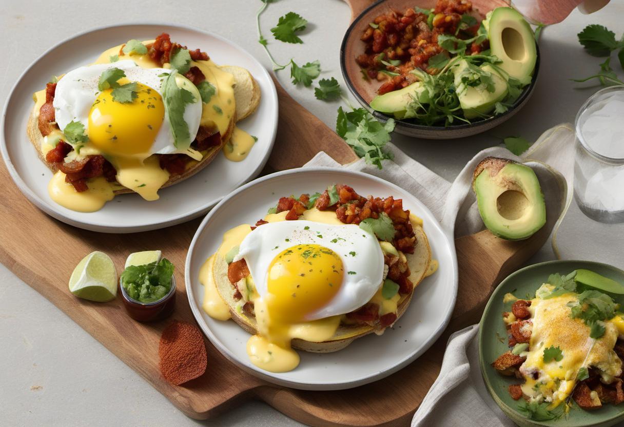 Image showing the final output answering the question: How do I create a Mexican twist on Eggs Benedict.