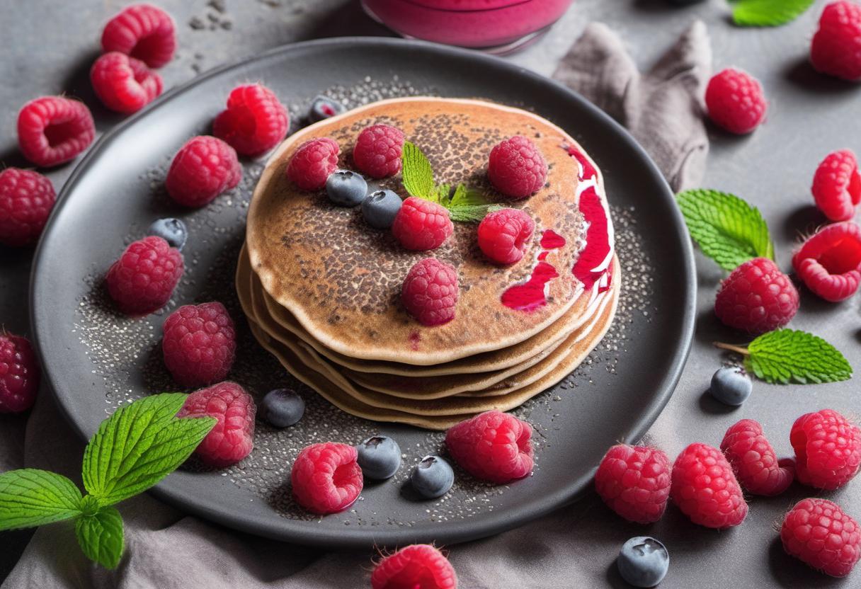 Image showing the final output answering the question: How do I cook Raspberry Chia Smoothie Pancakes.
