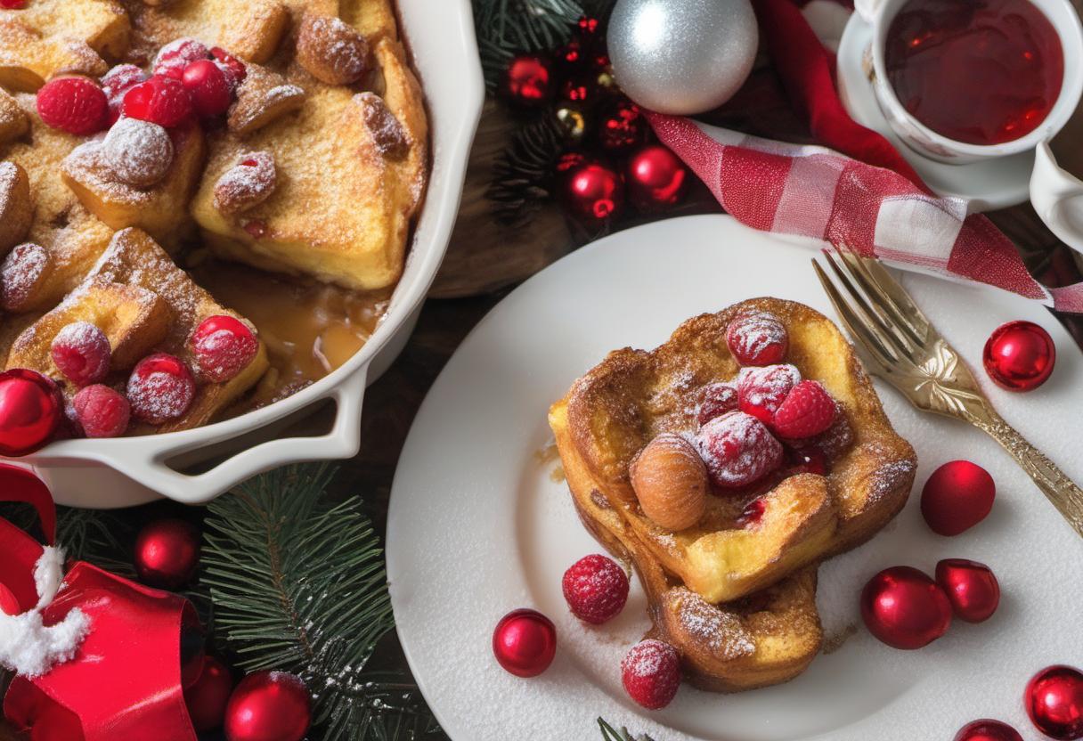 Image showing the final output answering the question: How do I make a festive French Toast Casserole for holidays.