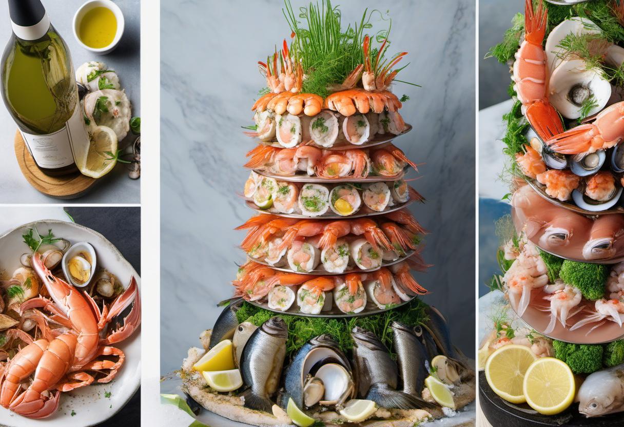 Image showing the final output answering the question: How do I create a show-stopping Seafood Tower.