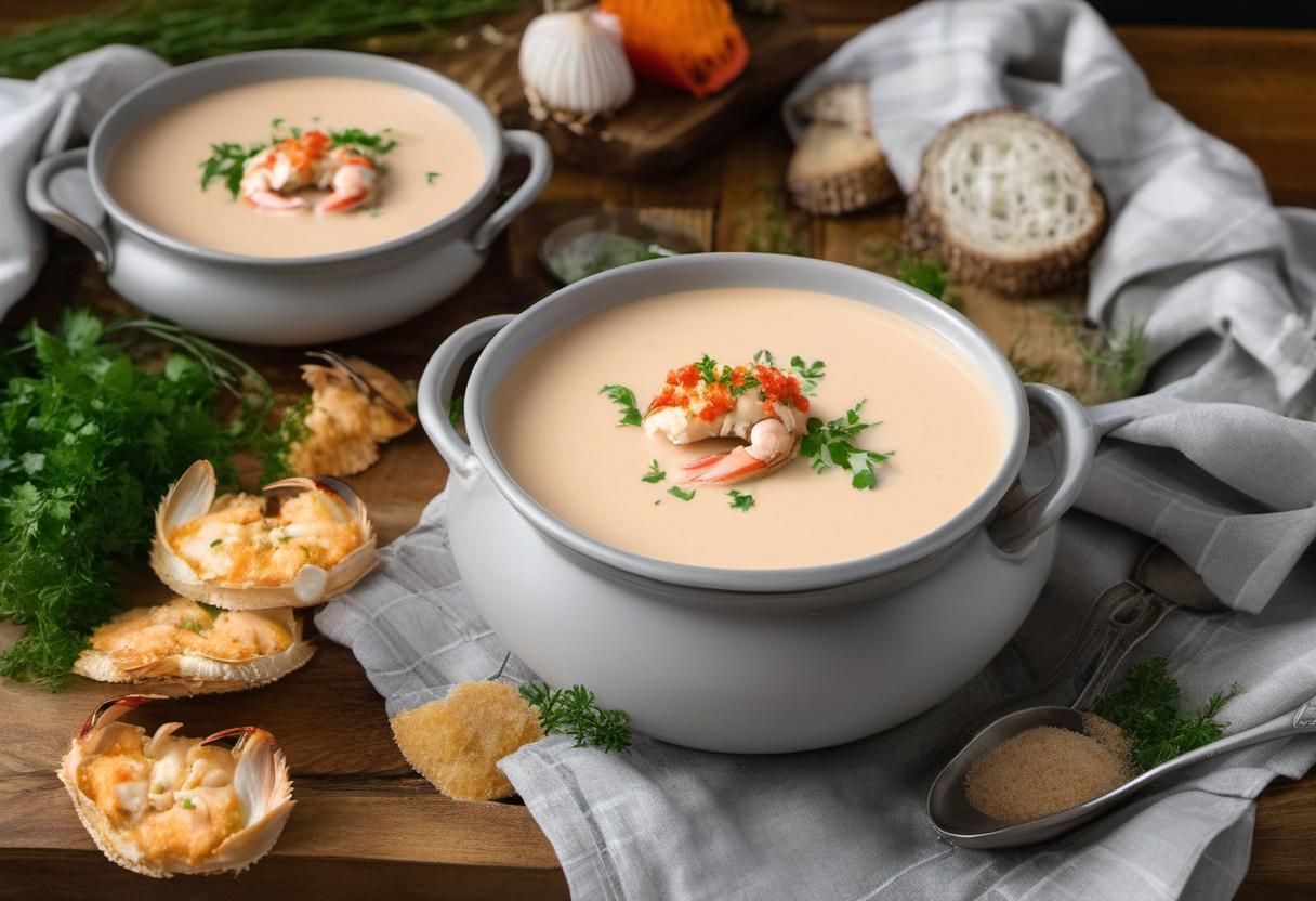 Image showing the final output answering the question: How do I prepare a mouthwatering Crab Bisque.