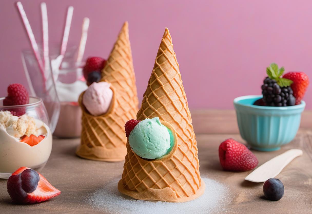 Image showing the final output answering the question: How do I make a fish-shaped cone with ice cream.