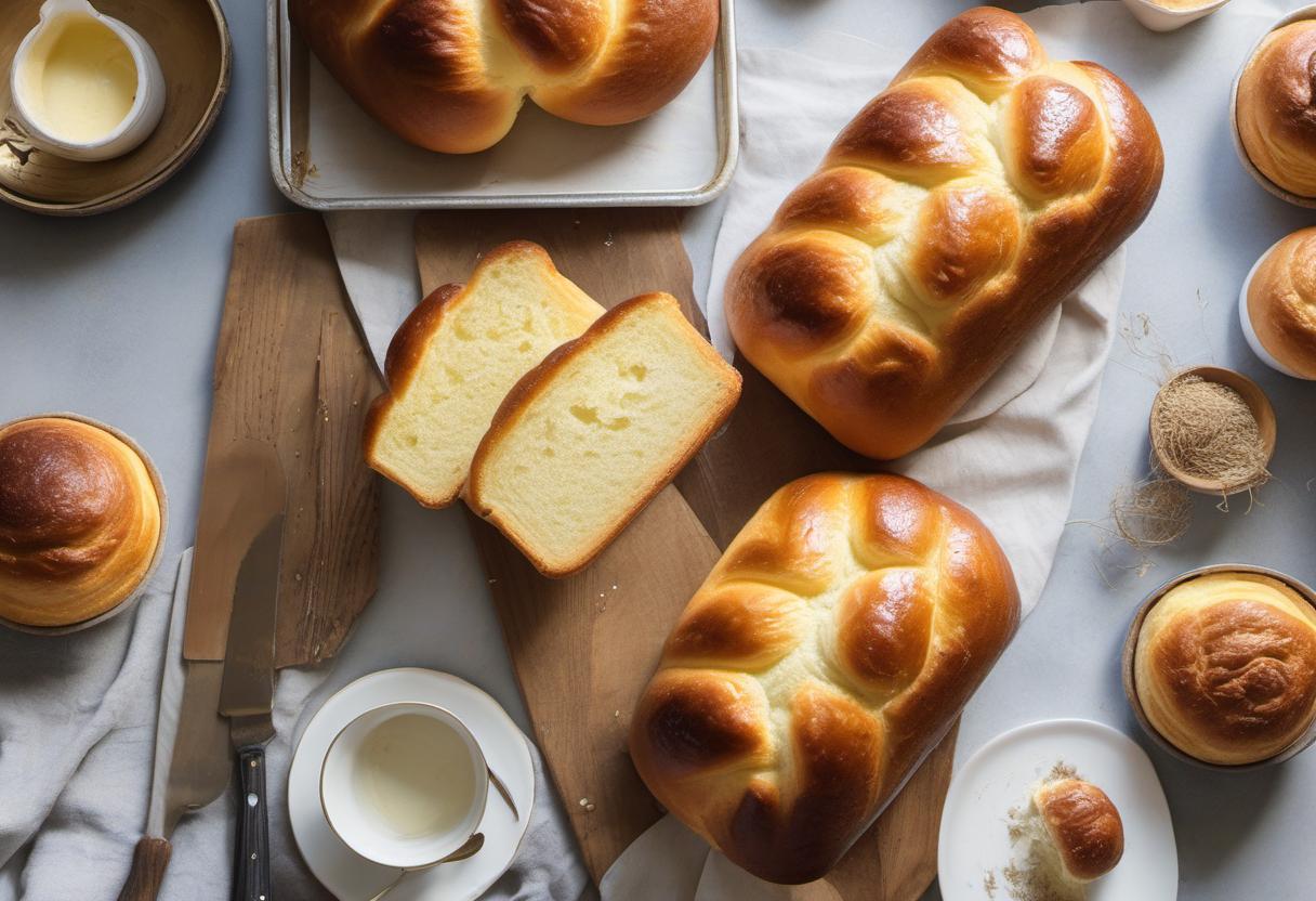 Image showing the final output answering the question: How do I bake a fluffy brioche bread from scratch.