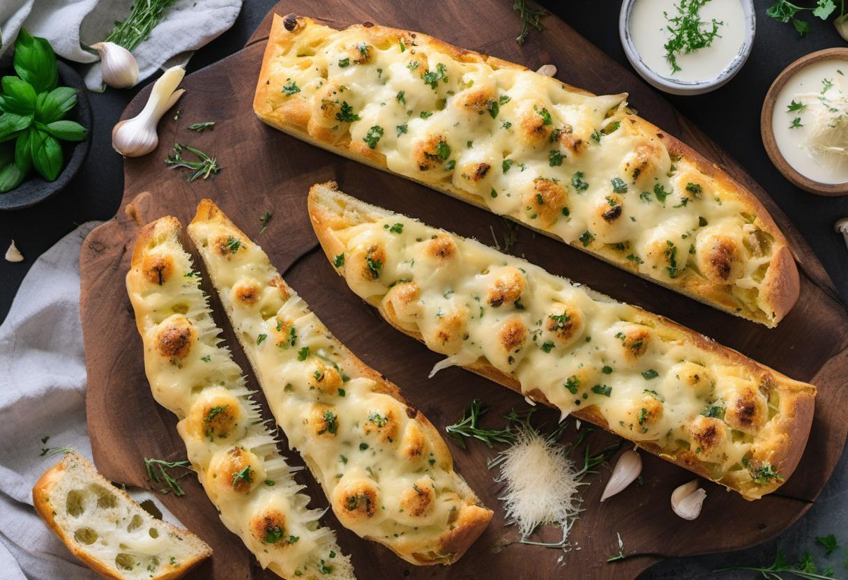 Image showing the final output answering the question: How do I craft a cheesy garlic bread thats to die for.