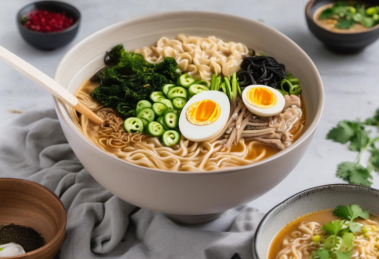 Image showing the final output answering the question: How do I make creamy vegan ramen.