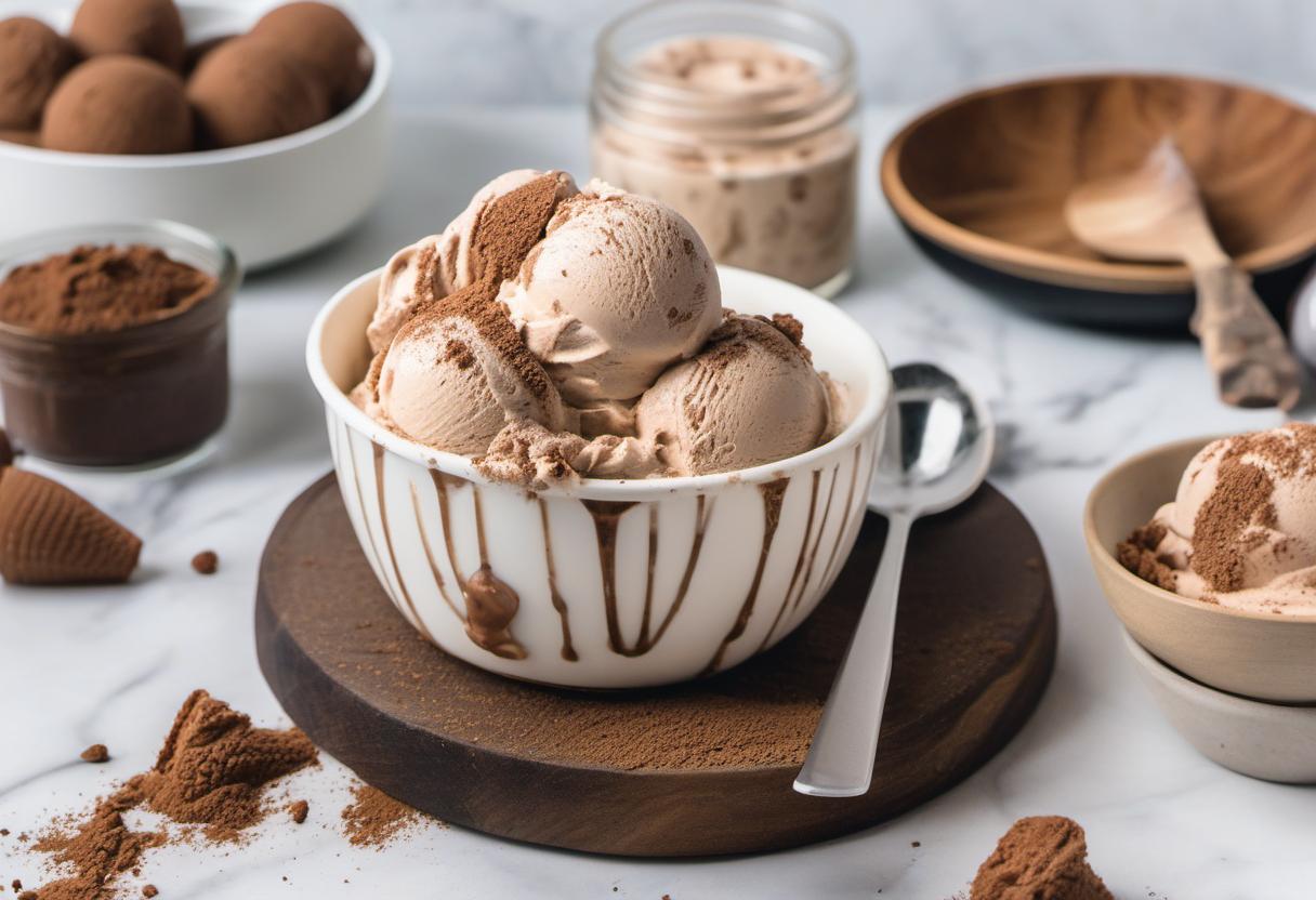 Image showing the final output answering the question: How do I make Vegan Tiramisu ice cream.