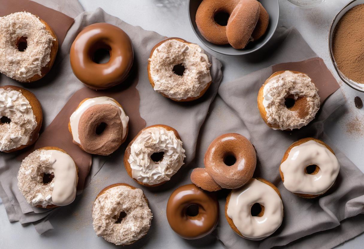 Image showing the final output answering the question: How do I make Vegan Tiramisu donuts for a sweet treat.