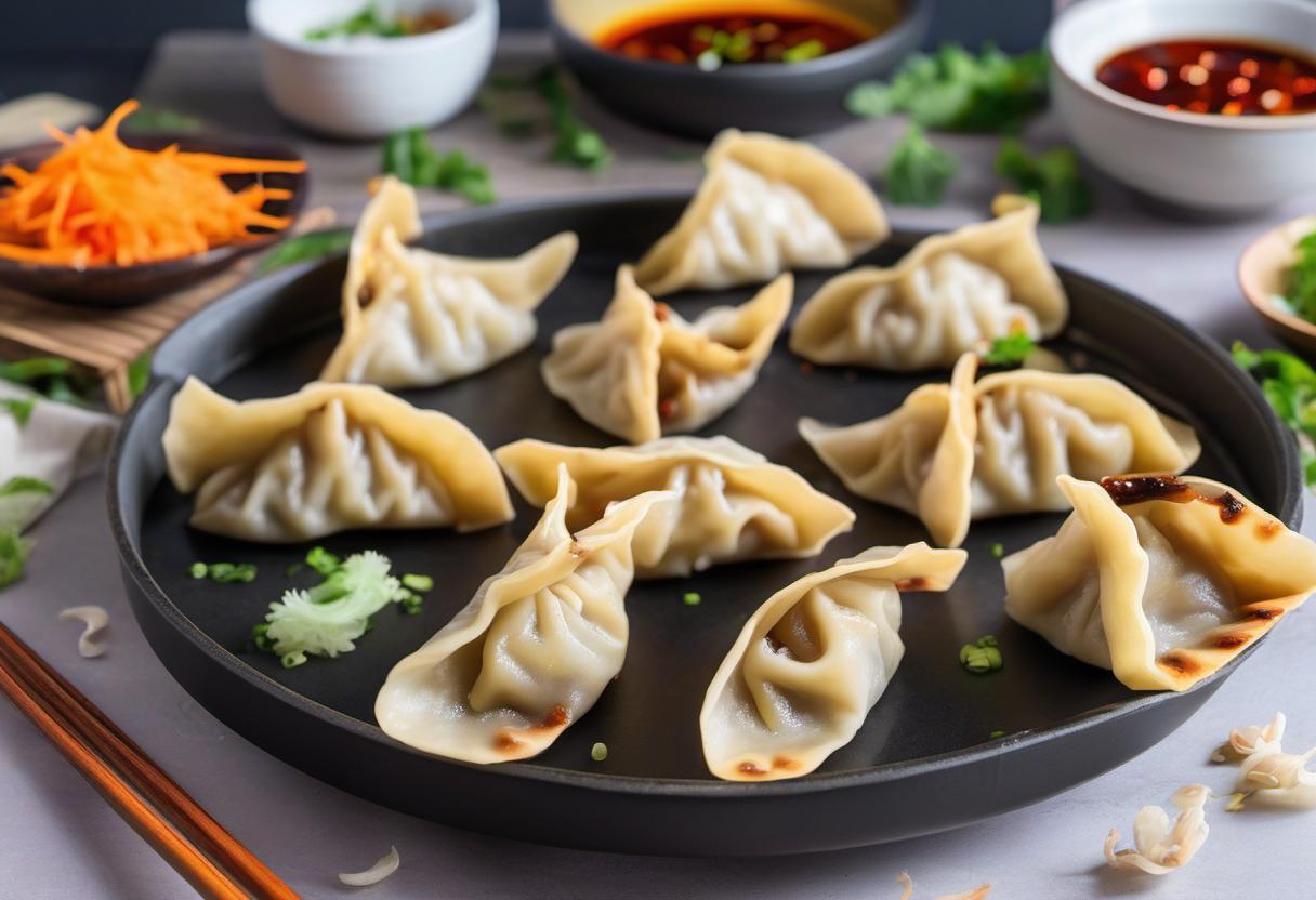 Image showing the final output answering the question: How do I cook vegan potstickers.