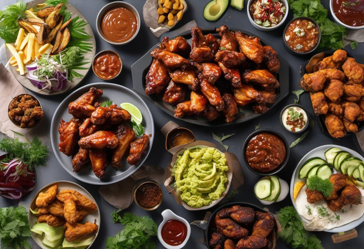 Image showing the final output answering the question: How do I create the ultimate vegan BBQ wings platter.
