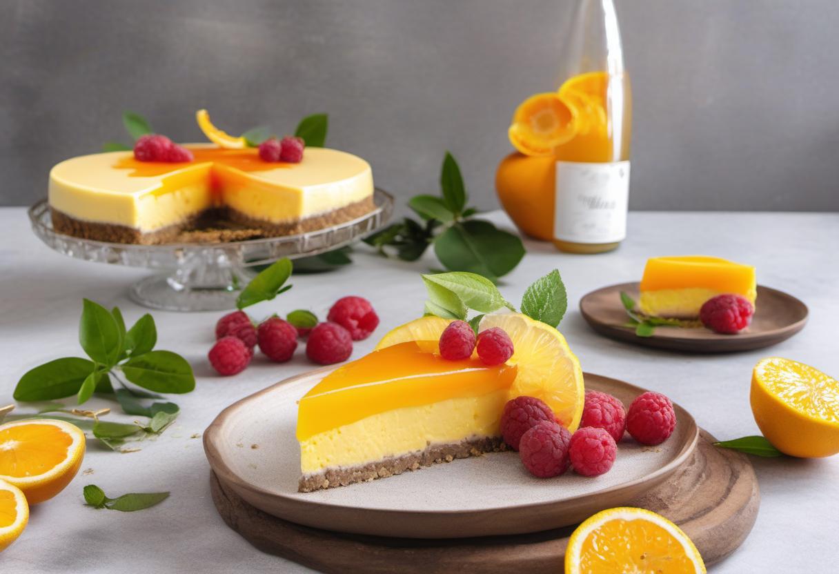Image showing the final output answering the question: How do I whip up a refreshing citrus-infused Raw Vegan Cheesecake.