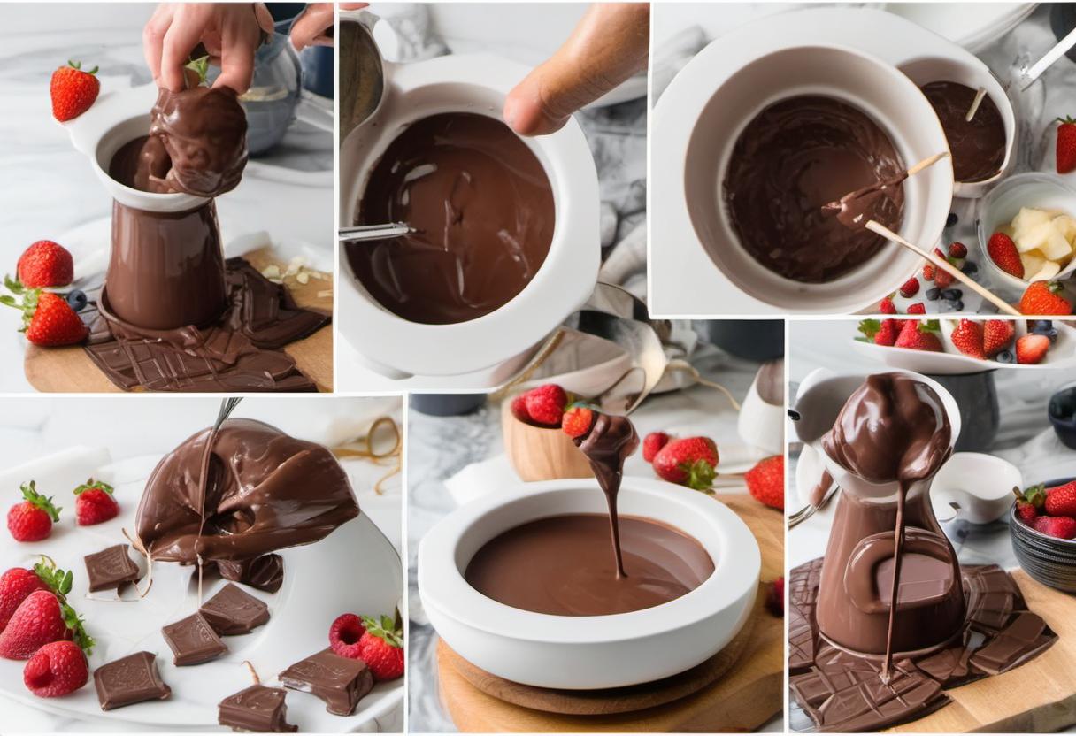 Image showing the final output answering the question: How do I make Vegan Chocolate Fondue without a fondue pot.