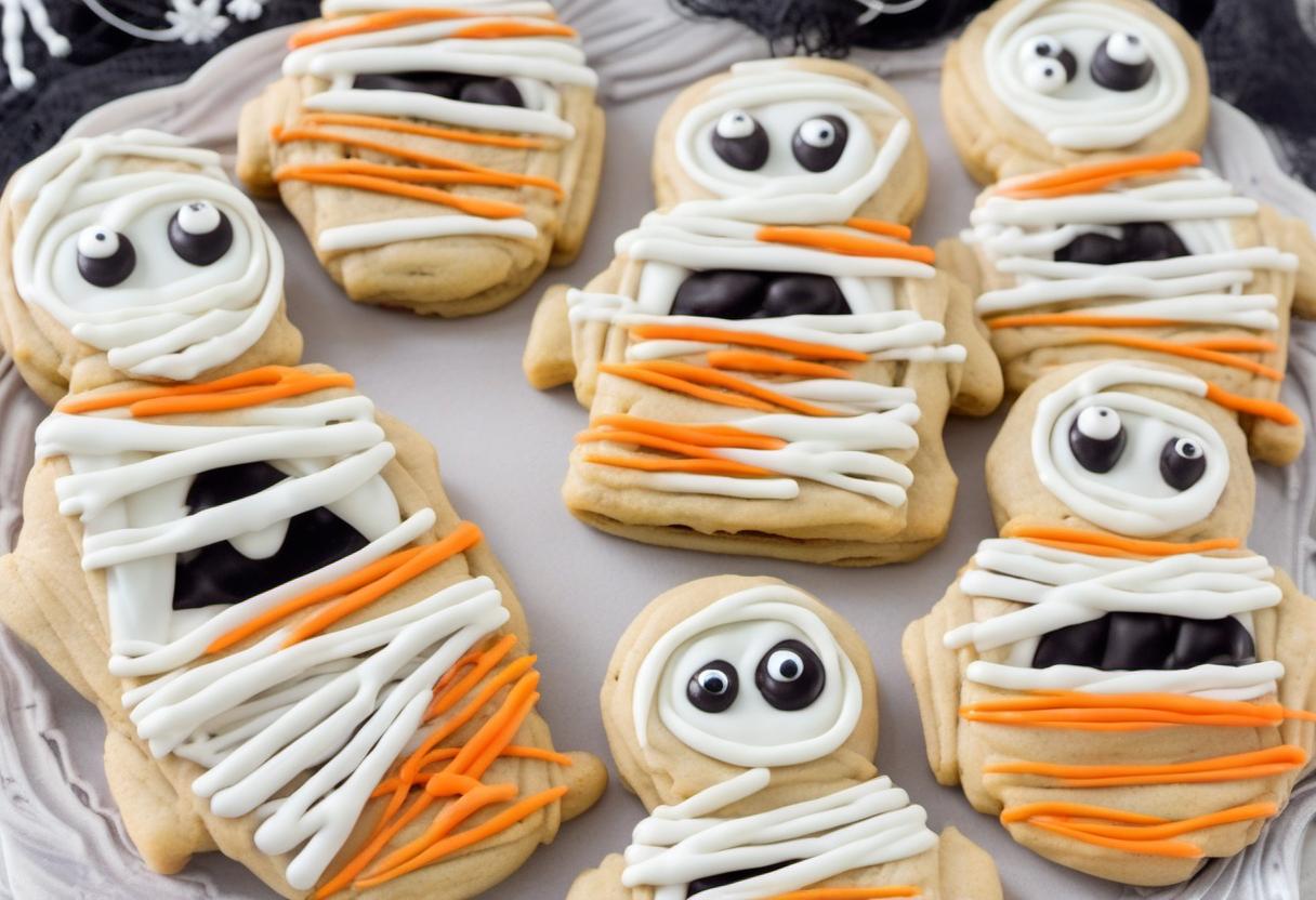 Image showing the final output answering the question: How do I craft spook-tacular Mummy cookies.