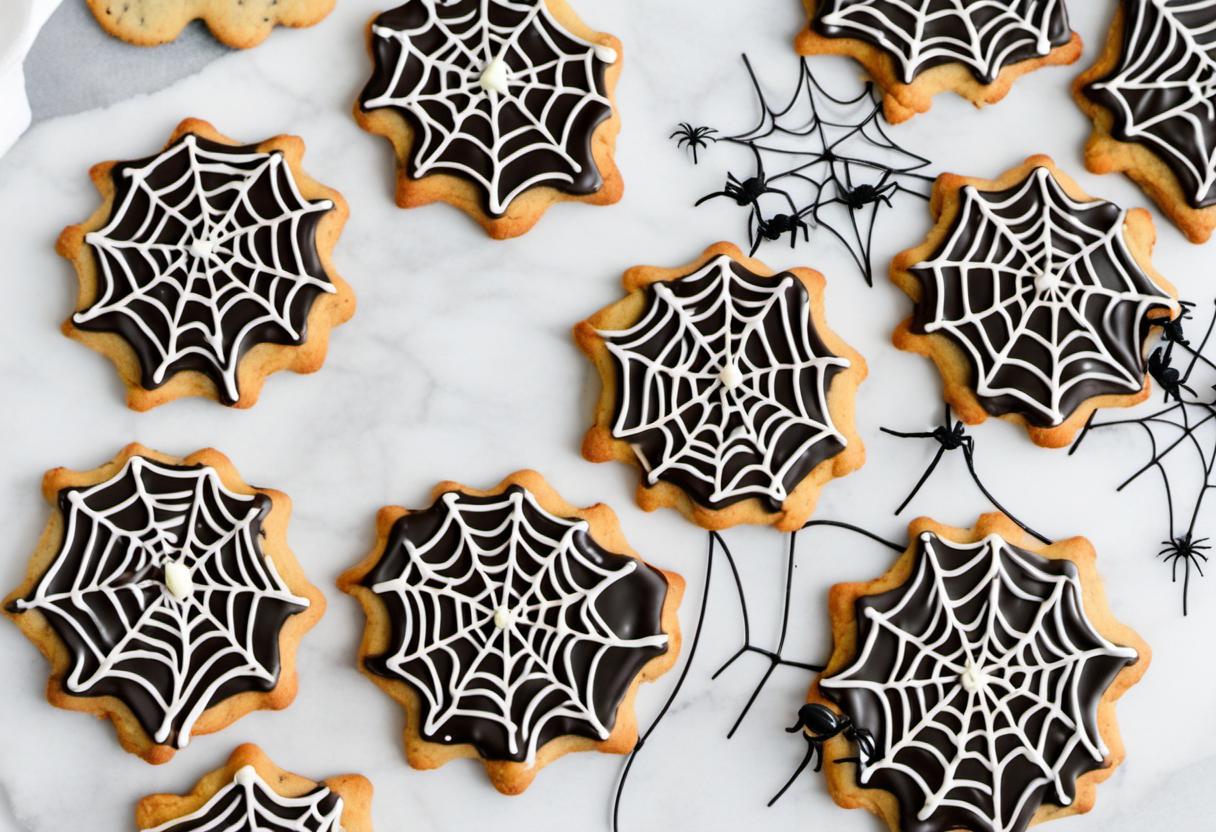 Image showing the final output answering the question: How do I bake wickedly good Spiderweb cookies.