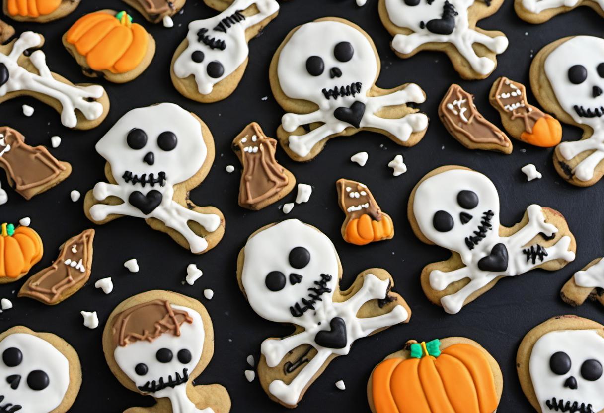 Image showing the final output answering the question: How do I whip up spooky Skeleton cookies.