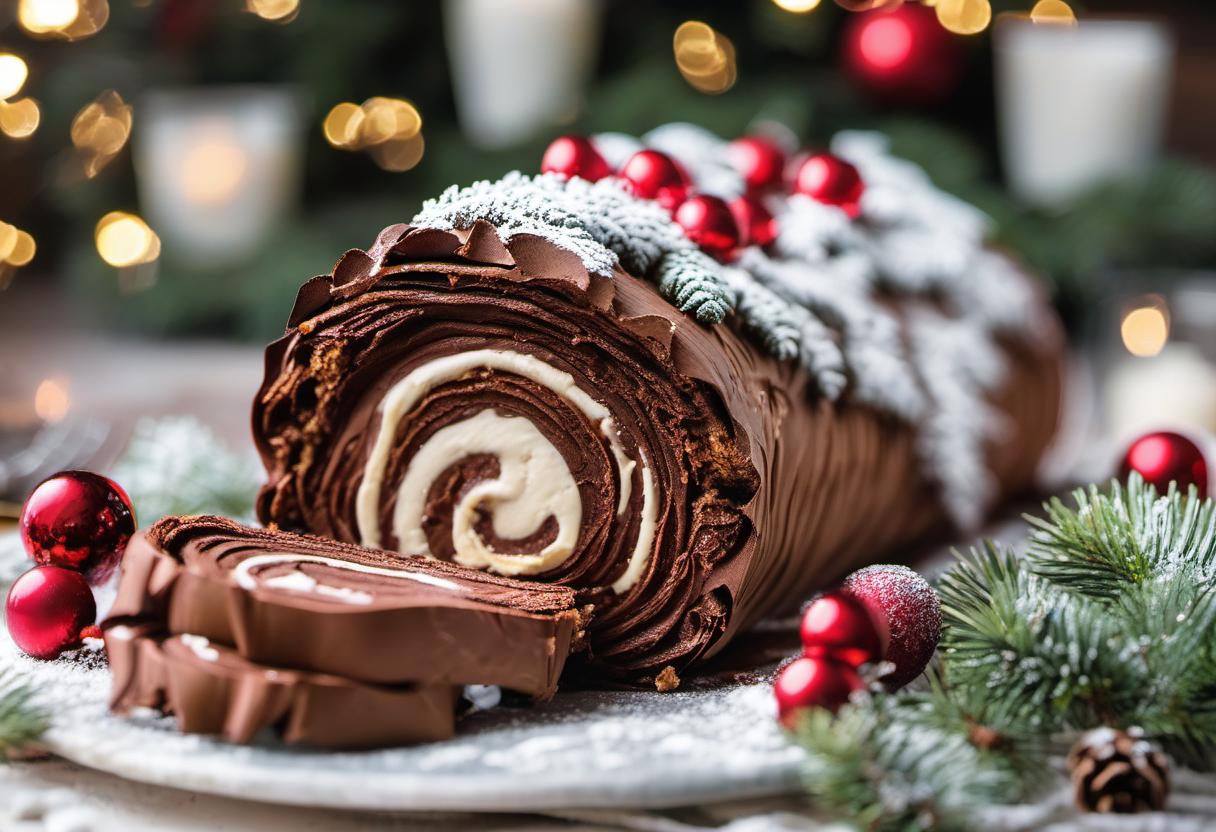 Image showing the final output answering the question: How do I make a gluten-free Christmas Yule Log.