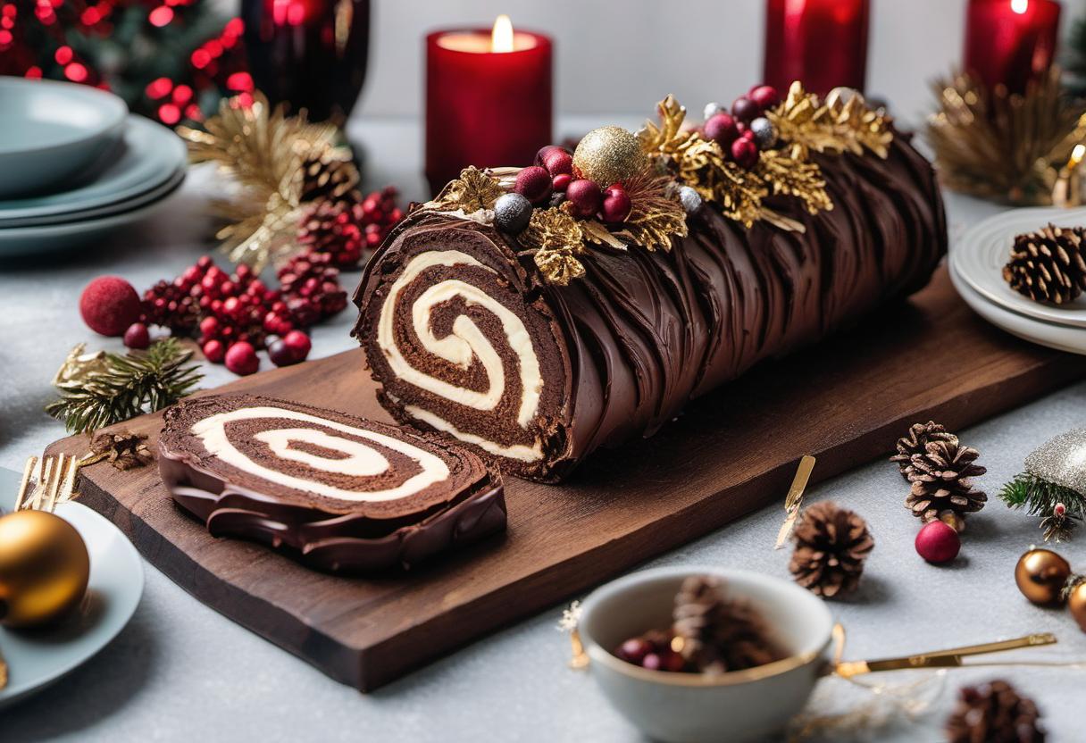 Image showing the final output answering the question: How do I make a show-stopping Christmas Yule Log.