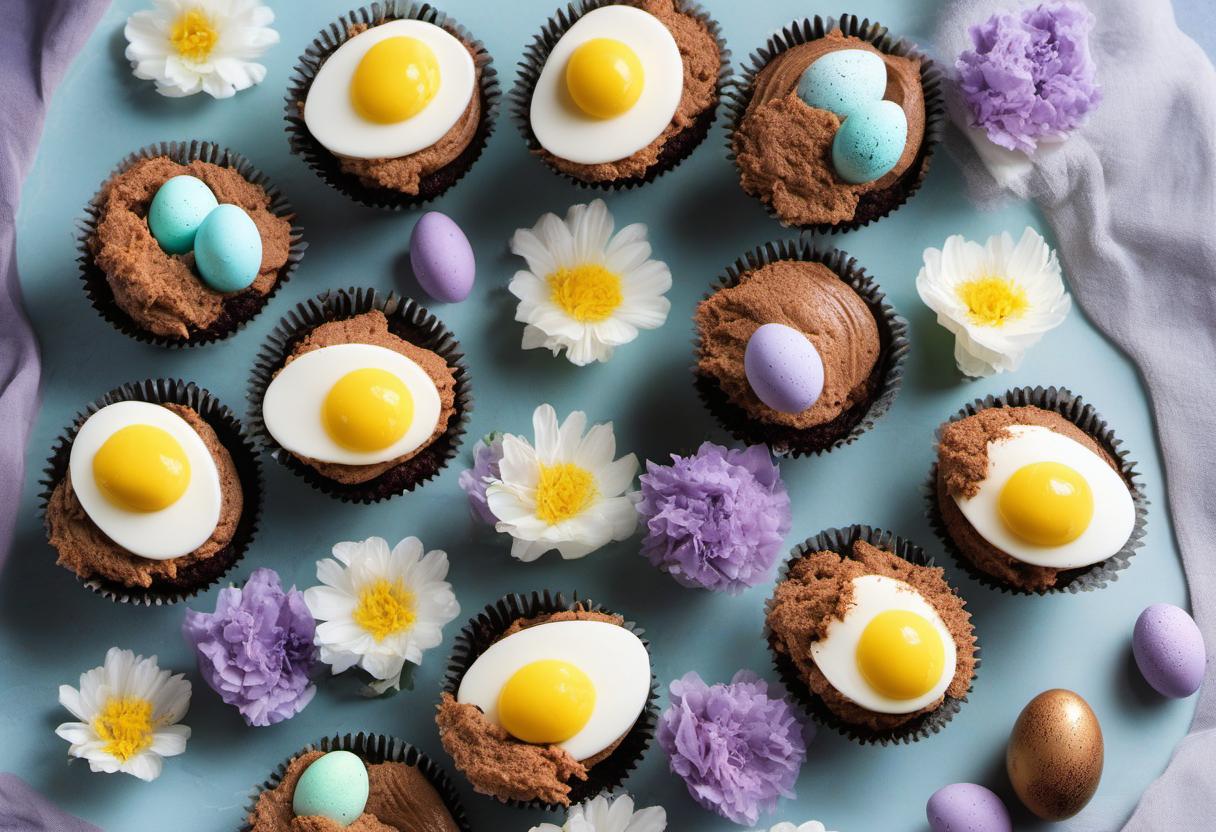 Image showing the final output answering the question: How do I make gluten-free Easter Egg Cupcakes.