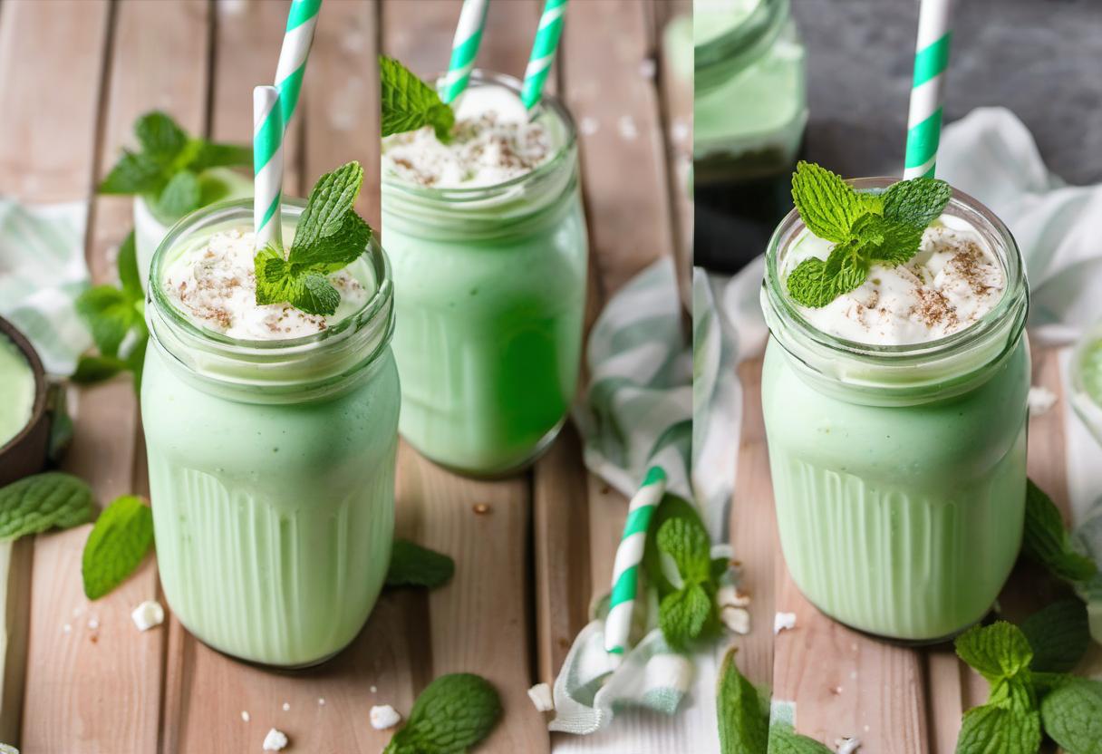 Image showing the final output answering the question: How do I whip up a minty fresh green milkshake.