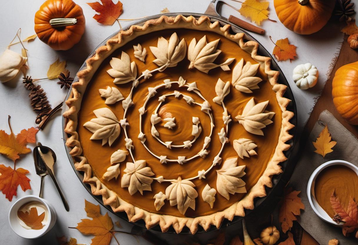 Image showing the final output answering the question: How do I make a Thanksgiving Pumpkin Pie Art.