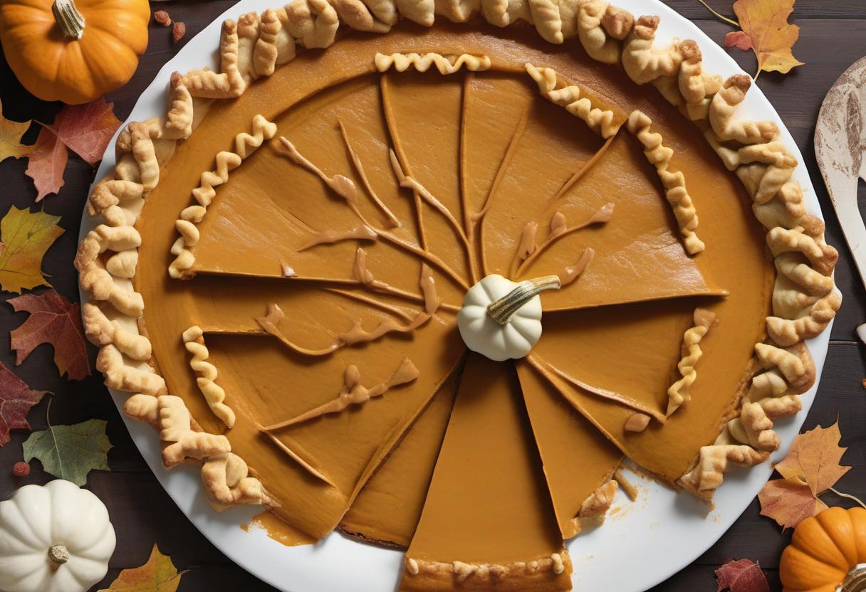Image showing the final output answering the question: How do I make a Pumpkin Pie Art thats fun for the whole family.