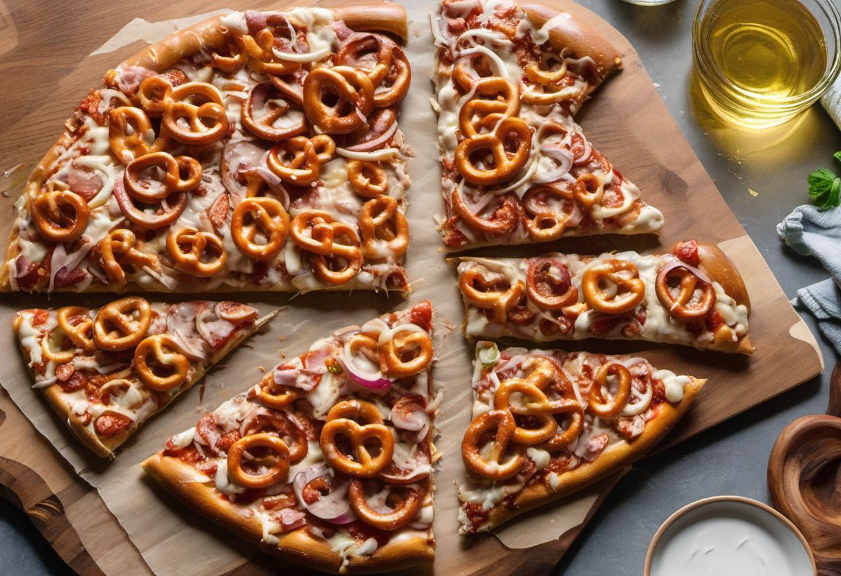 Image showing the final output answering the question: How do I make pretzel pizza thats a crowd-pleaser.
