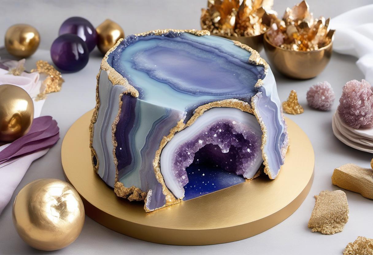 Image showing the final output answering the question: How Do I Decorate a Geode Cake.