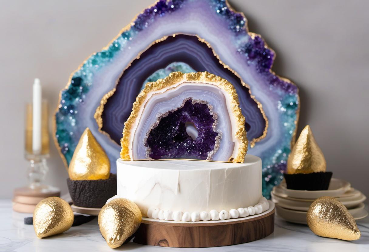 Image showing the final output answering the question: How Do I Make a Geode Cake Topper.
