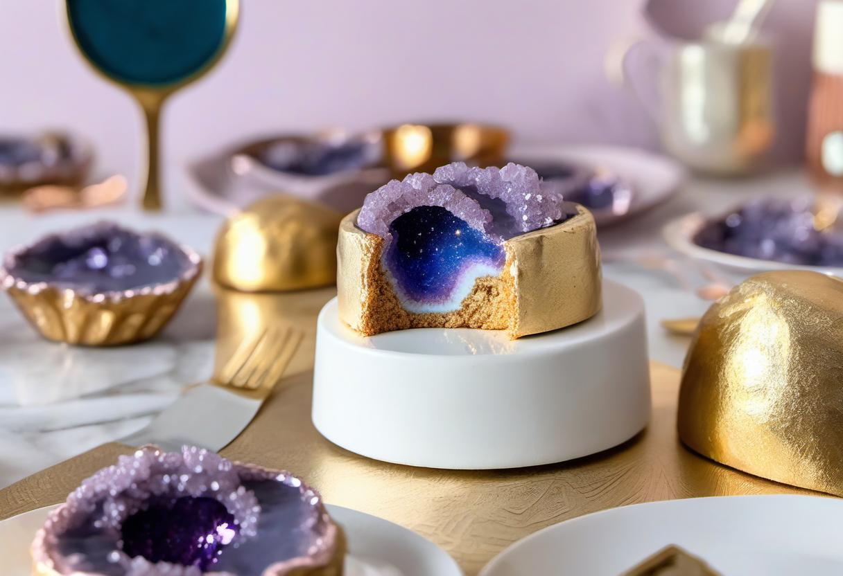 Image showing the final output answering the question: How Do I Make a Mini Geode Cake.