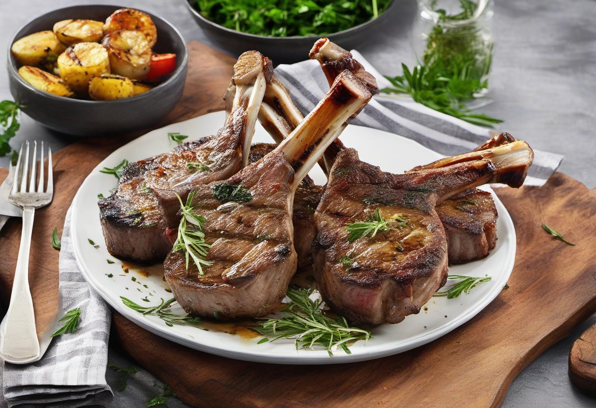 Image showing the final output answering the question: How do I grill mouthwatering lamb chops with herbs.