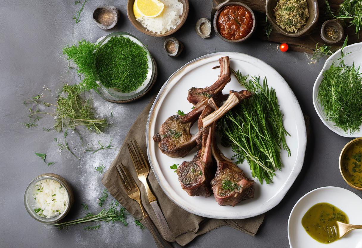 Image showing the final output answering the question: How do I cook tender and flavorful herb-marinated lamb chops.