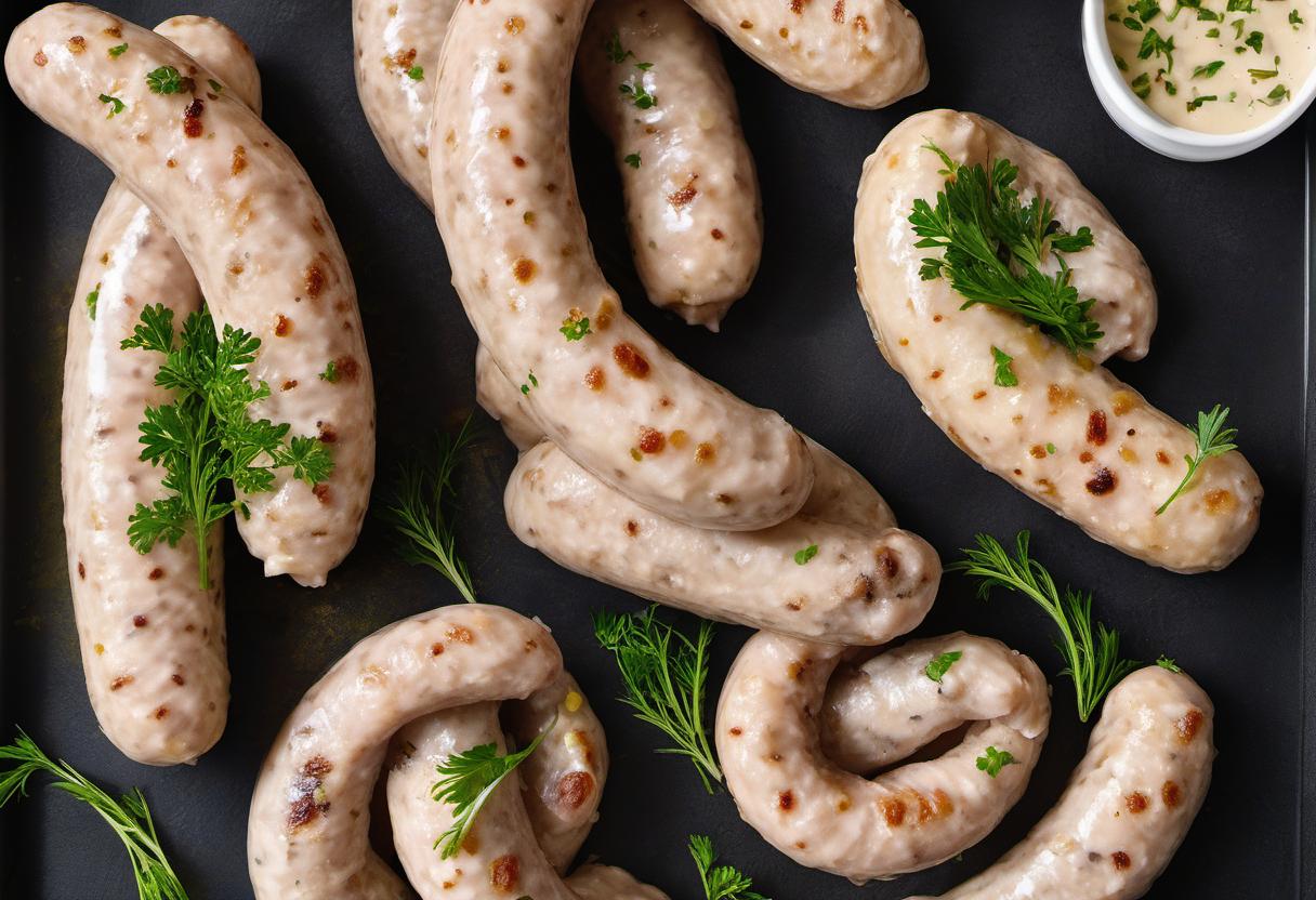 Image showing the final output answering the question: How do I make boudin blanc sausages.