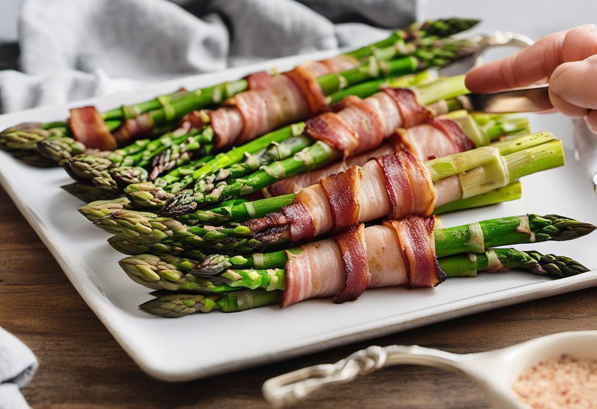 Image showing the final output answering the question: How do I prepare Bacon-Wrapped Asparagus.