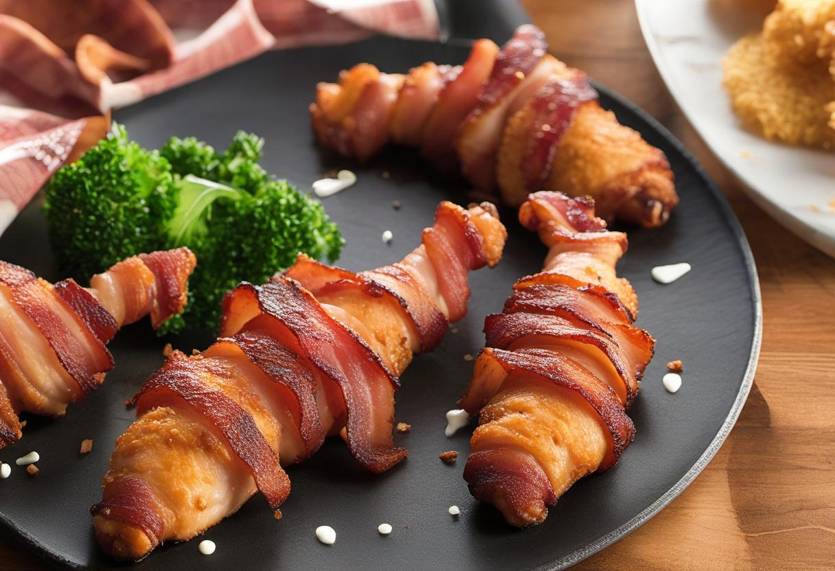 Image showing the final output answering the question: How do I cook Bacon-Wrapped Chicken Tenders.