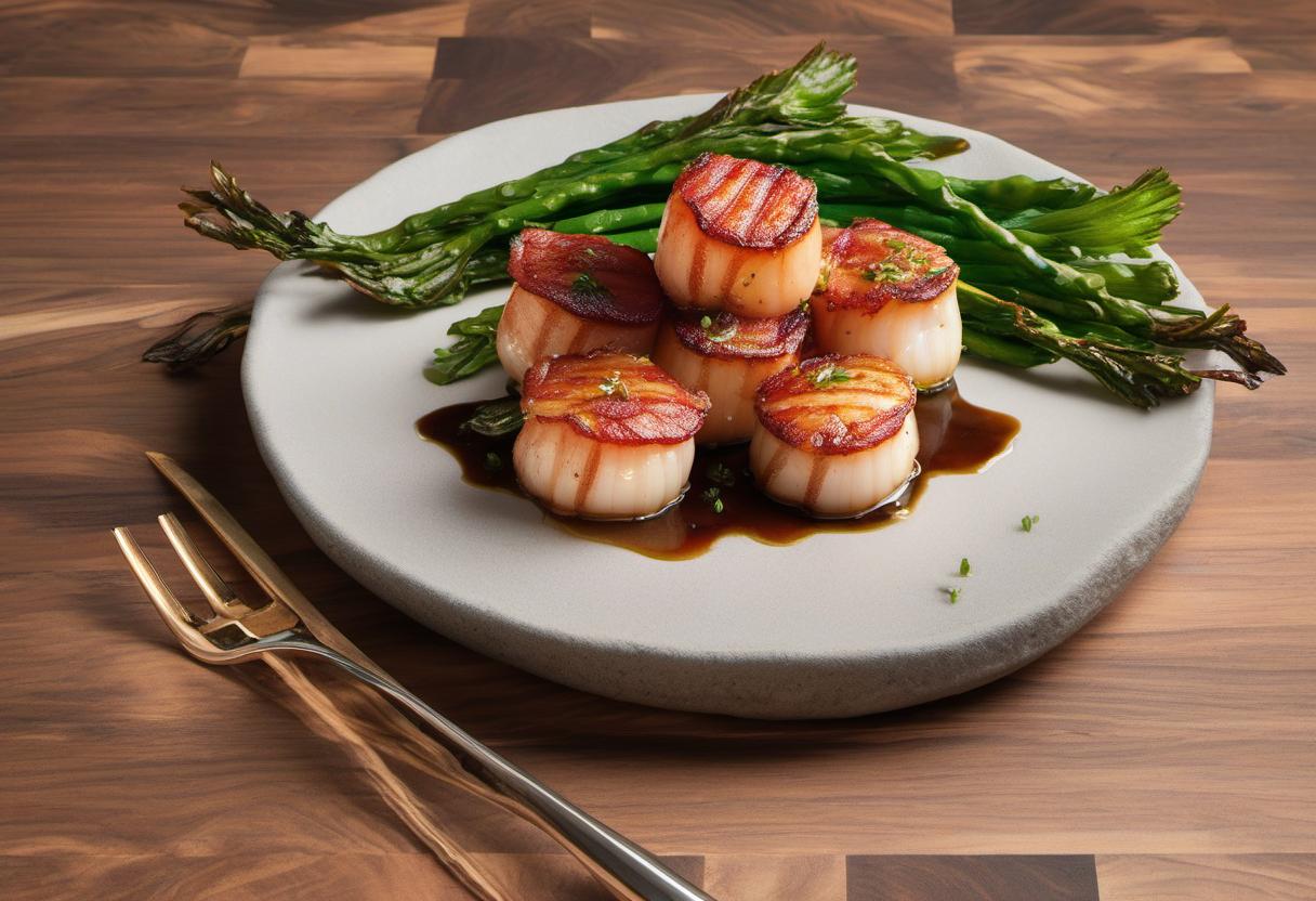 Image showing the final output answering the question: How do I prepare Bacon-Wrapped Scallops.