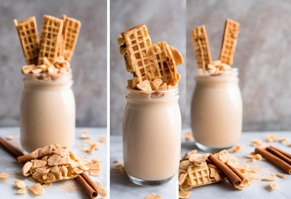Image showing the final output answering the question: How do I make a Cinnamon Toast Crunch Cereal Milkshake.
