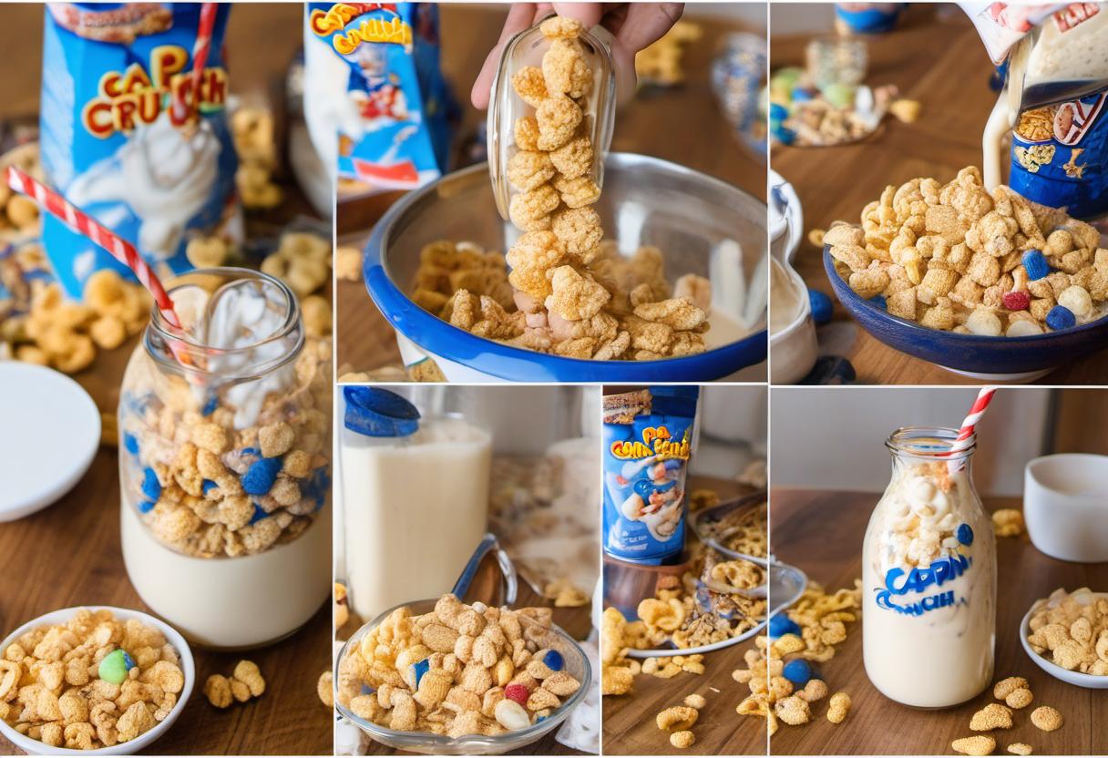 Image showing the final output answering the question: How do I concoct a Capn Crunch Cereal Milkshake.