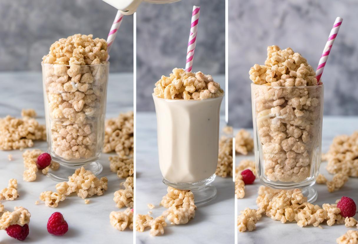 Image showing the final output answering the question: How do I create a Rice Krispies Cereal Milkshake.