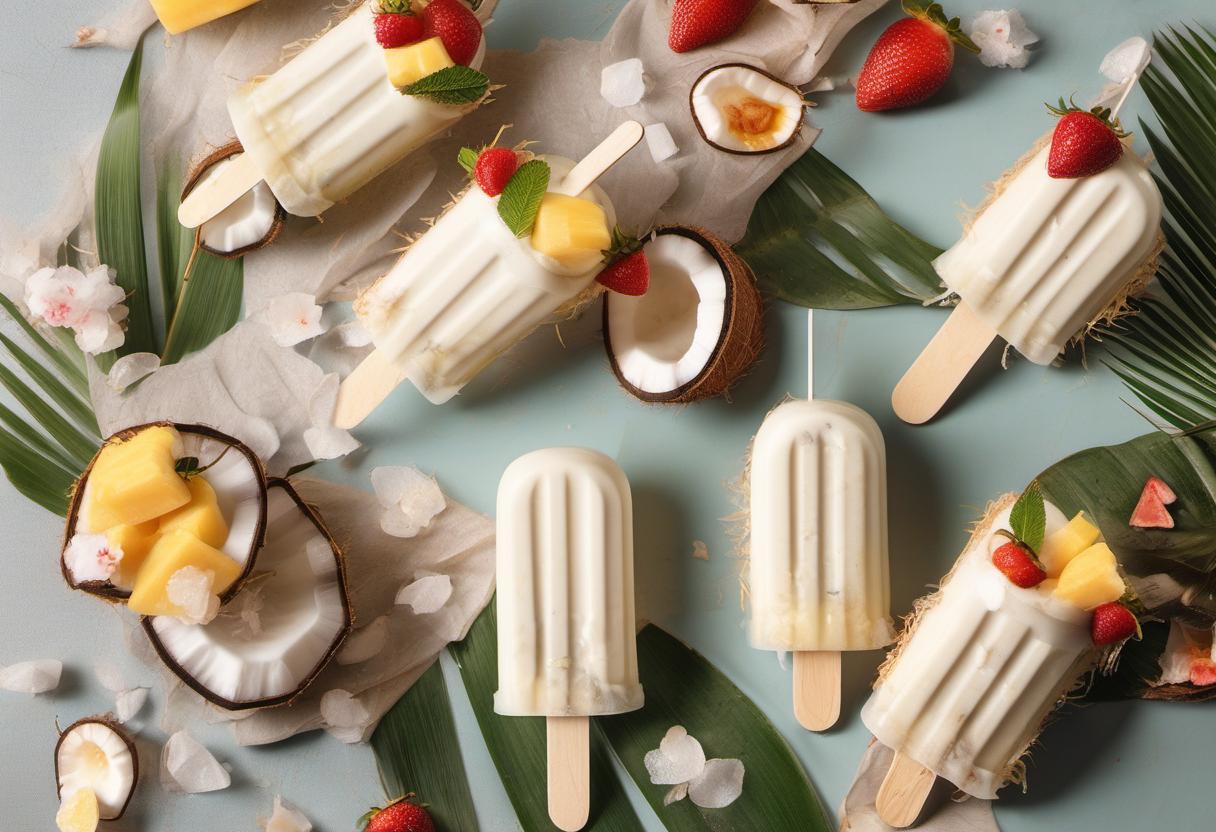 Image showing the final output answering the question: How do I make creamy coconut popsicles.
