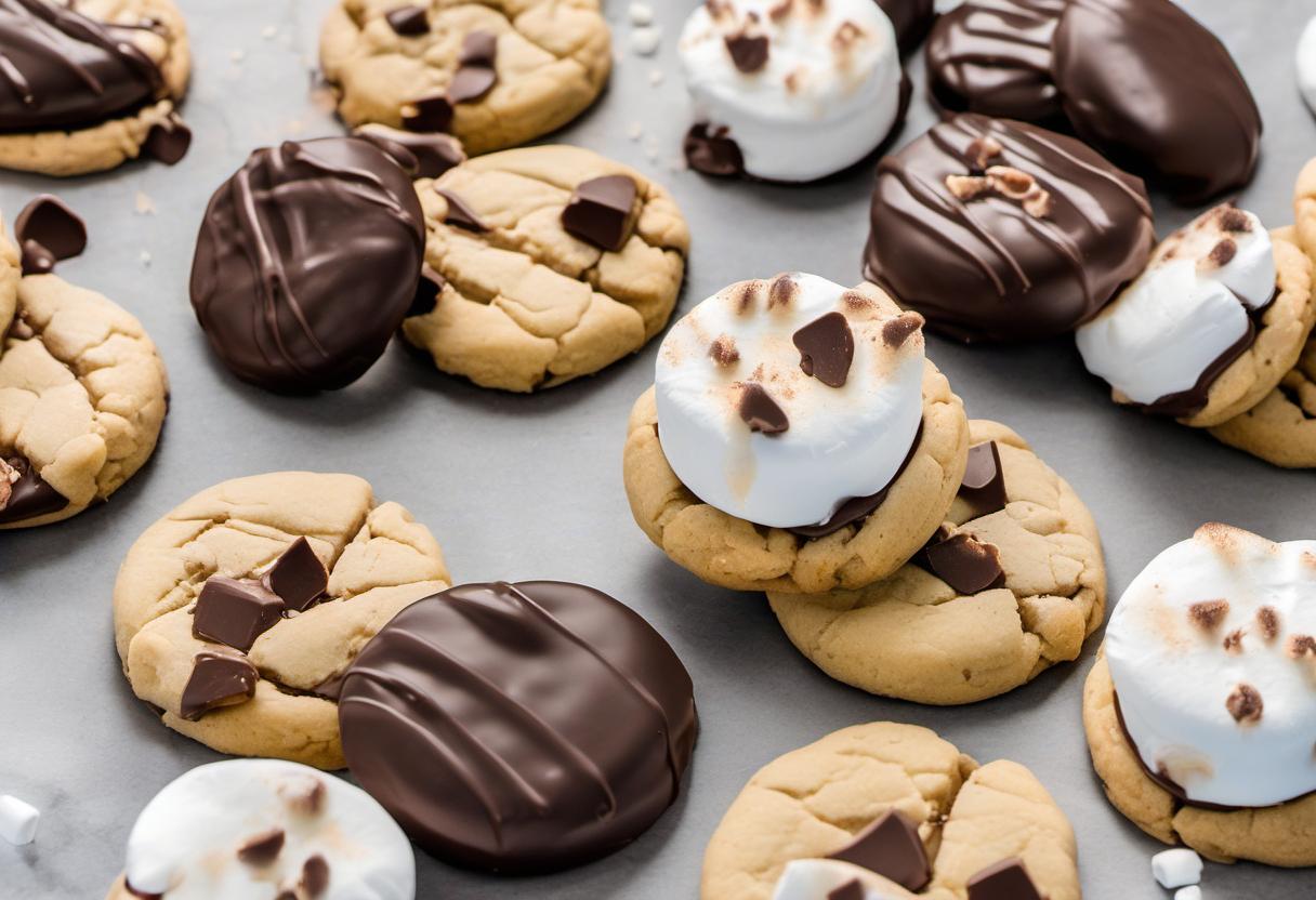 Image showing the final output answering the question: How Do I Bake Chocolate Dipped Marshmallow Cookies.