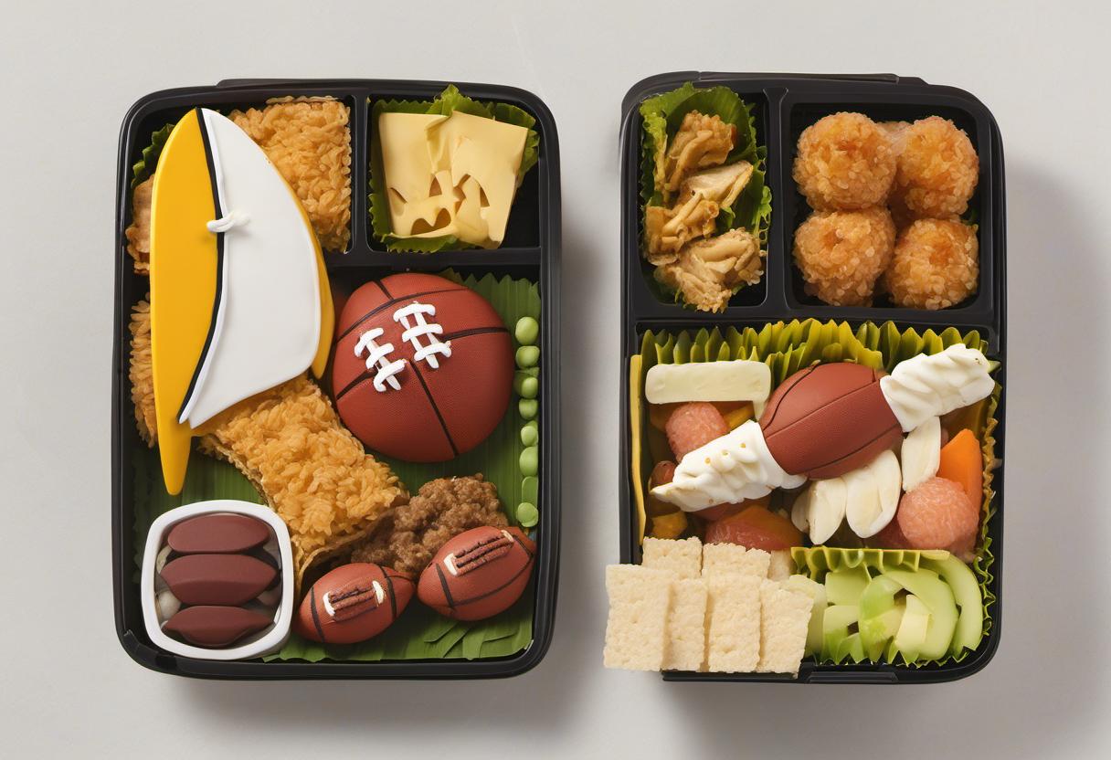Image showing the final output answering the question: How do I make a Sports-themed Bento Box.