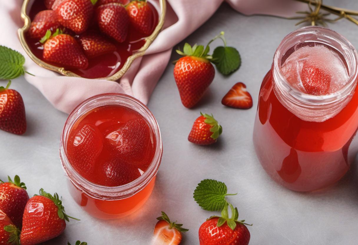 Image showing the final output answering the question: How do I craft Strawberry Champagne Jelly.