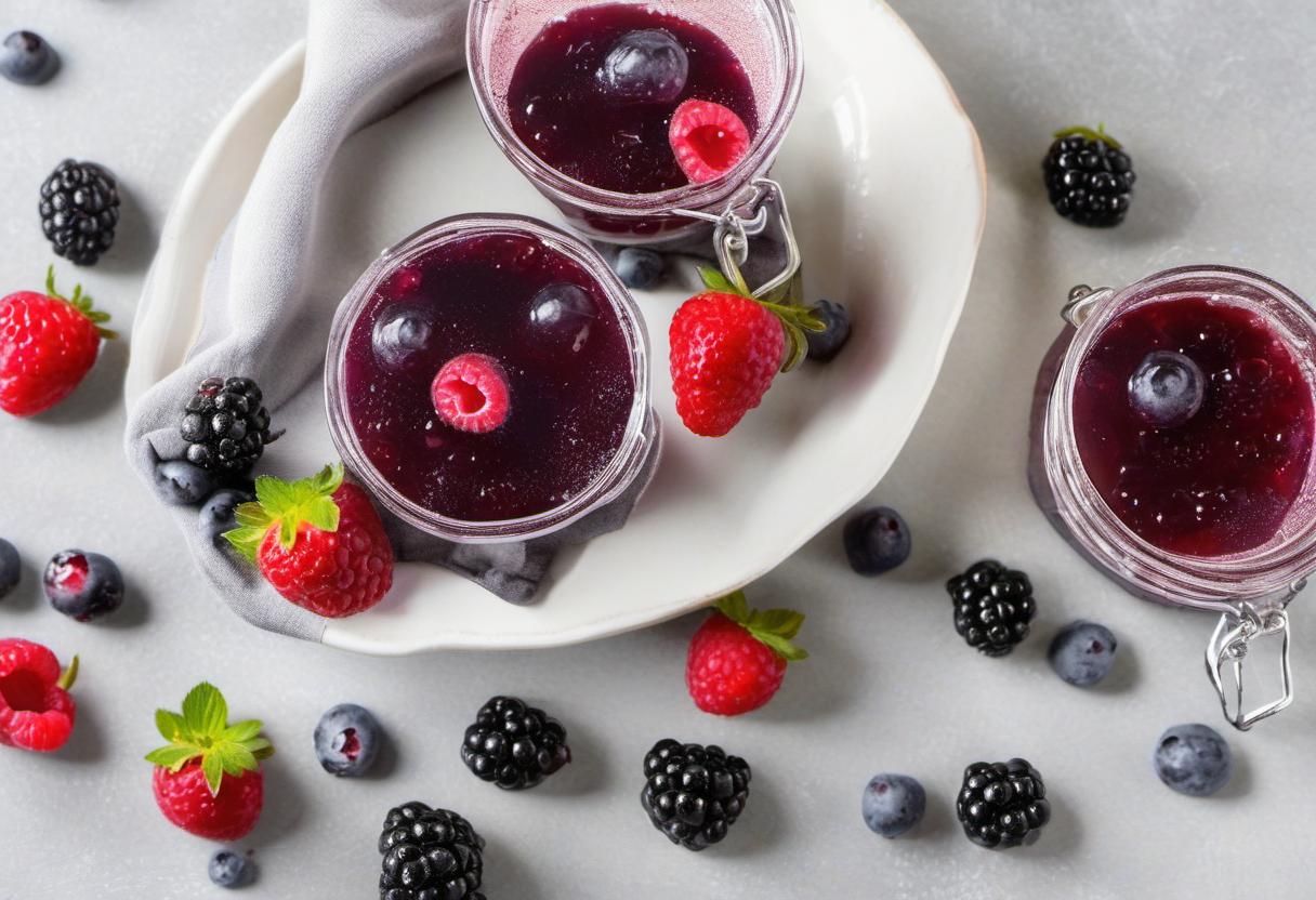 Image showing the final output answering the question: How do I make Sparkling Berry Prosecco Jelly.