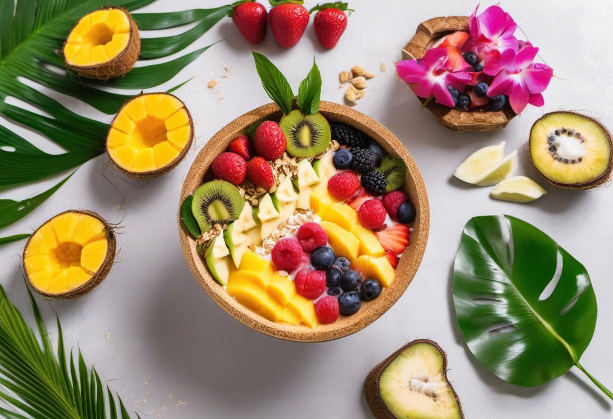 Image showing the final output answering the question: How do I make a tropical smoothie bowl.