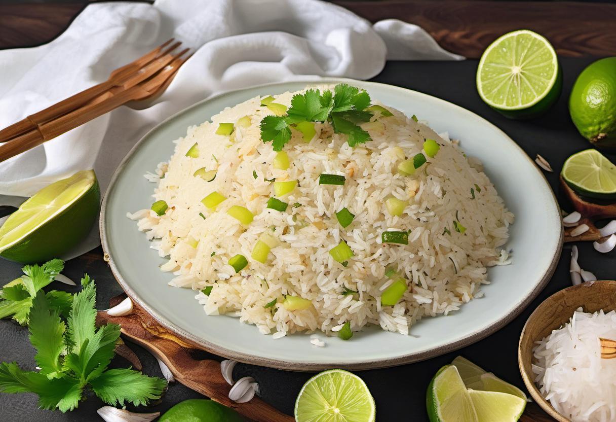 Image showing the final output answering the question: How do I make coconut lime rice.