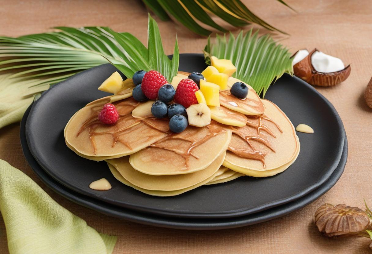 Image showing the final output answering the question: How do I make vegan Palm Tree Pancakes.