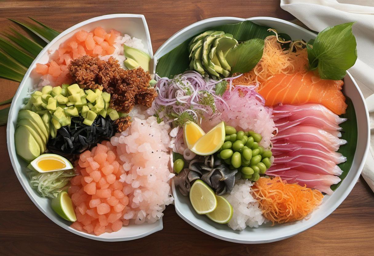 Image showing the final output answering the question: How do I choose the freshest fish for my Hawaiian Poke Tower.