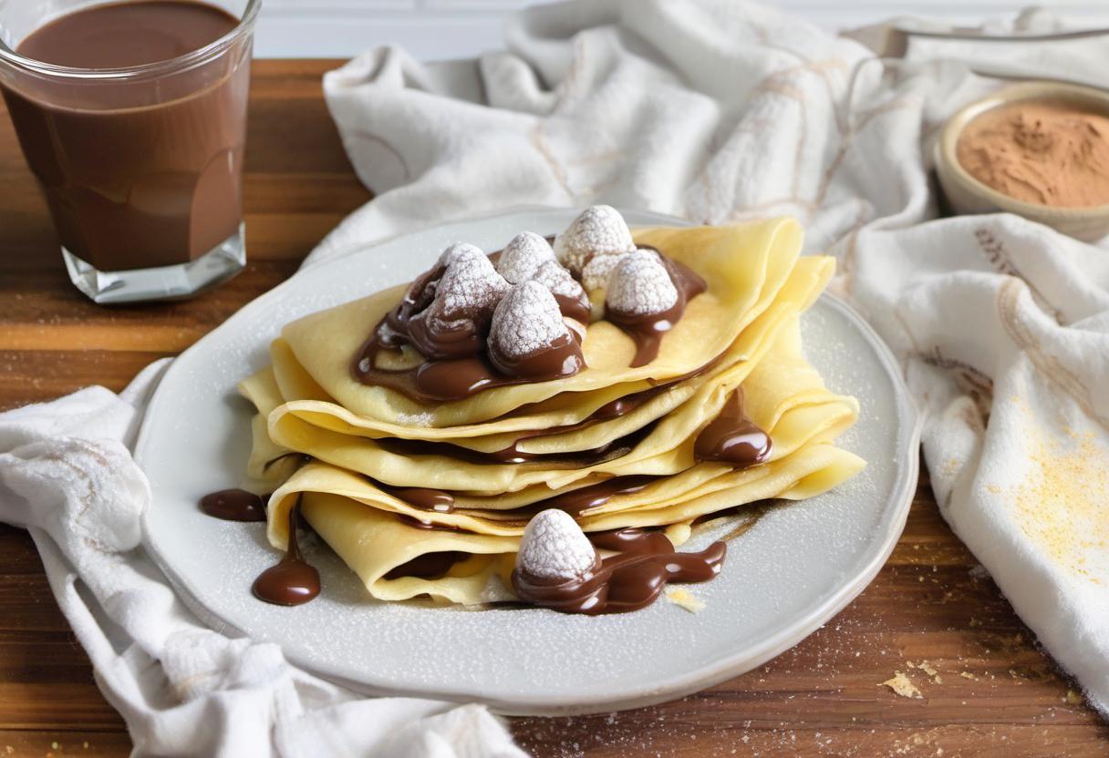 Image showing the final output answering the question: How do I make Egg-filled Crepes with Nutella.