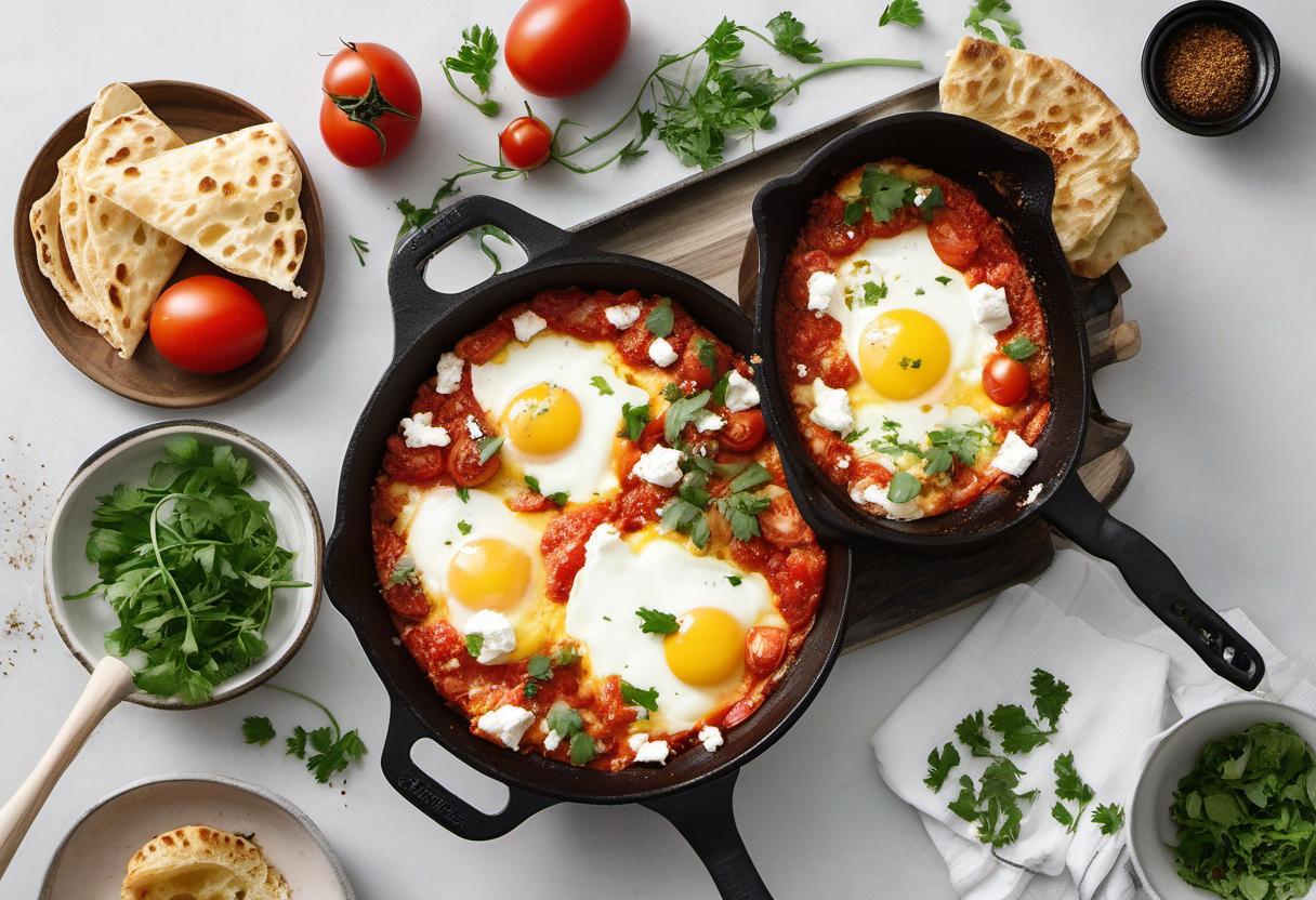 Image showing the final output answering the question: How do I make Shakshuka with Feta.