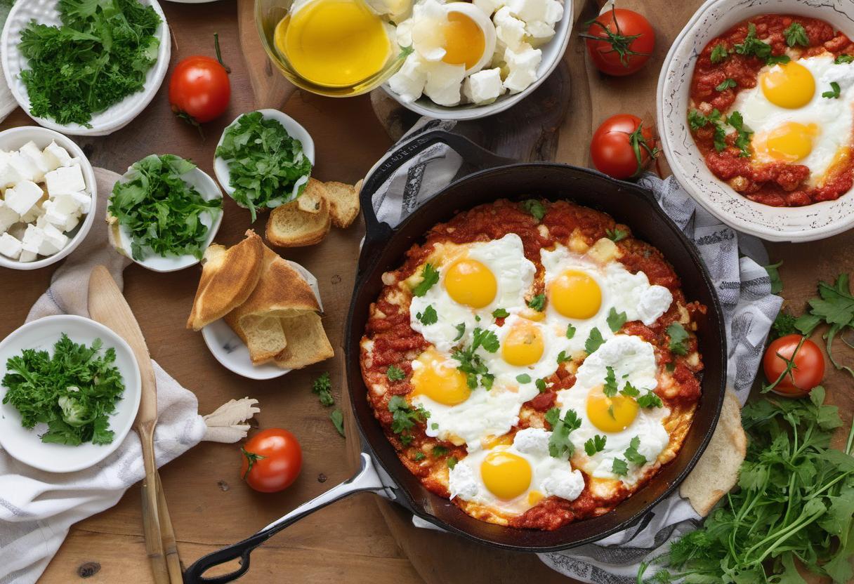 Image showing the final output answering the question: How do I make Shakshuka with Feta for a crowd.