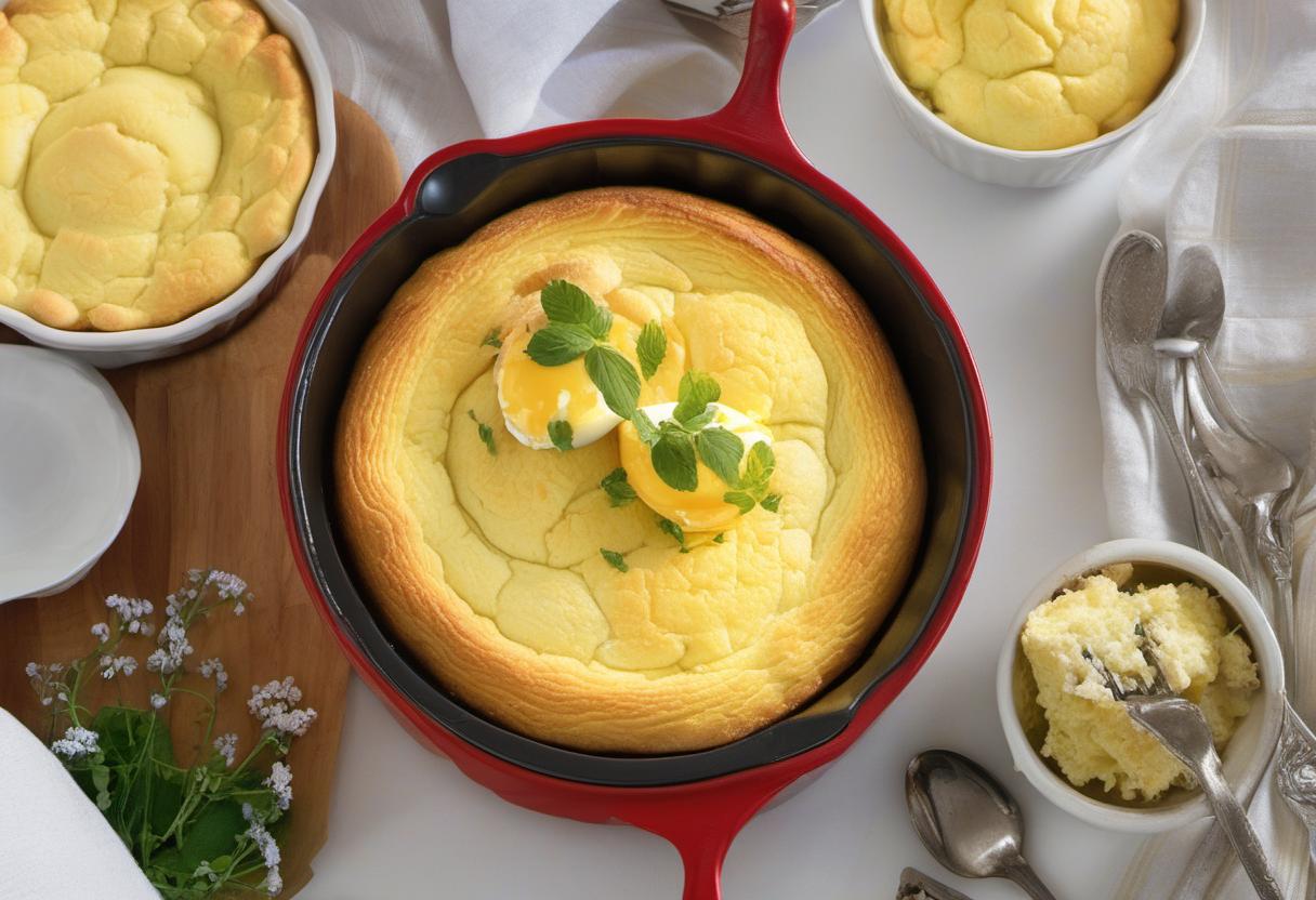 Image showing the final output answering the question: How do I bake a show-stopping Egg Soufflé.
